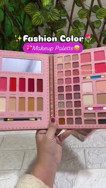 All-in-One Fashion Color Makeup Palette with Eyeshadows, Lip Colors, Blush, Contour, Highlighters, and Built-in Mirror – Versatile Beauty Kit for Face, Eyes, and Lips in a Travel-Friendly Book Style Design