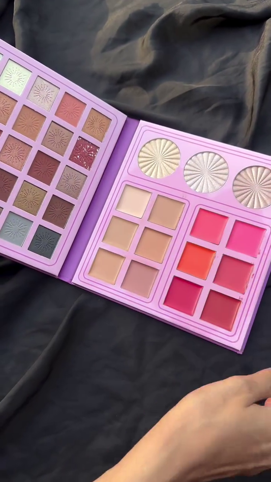 All-in-One Professional Makeup Palette 30 Matte and Shimmer Eyeshadows, 12 Cream Concealers and Color Correctors, 9 Vibrant Lip Shades, and 3 Radiant Highlighters – Perfect for Full Face Glam and Everyday Looks
