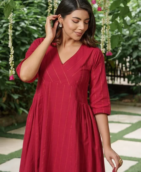 peach pink floral printed cotton kurta set with palazzo and dupatta – comfortable daily wear & festive ethnic outfit