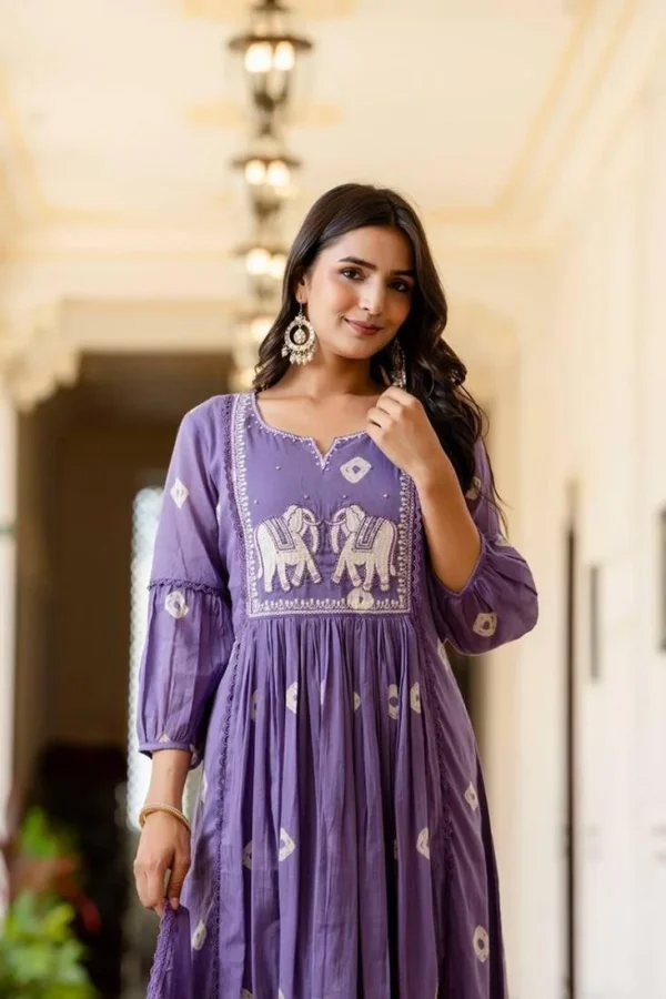 peach pink floral printed cotton kurta set with palazzo and dupatta – comfortable daily wear & festive ethnic outfit